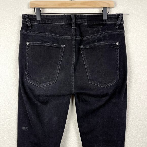 Ksubi Van Winkle Trashed Noir Skinny Jeans Distressed 32" Grunge Indie Sleaze - Picture 10 of 16